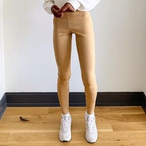 Aritzia Wilfred Daria Tan Faux Suede Leggings Size Small